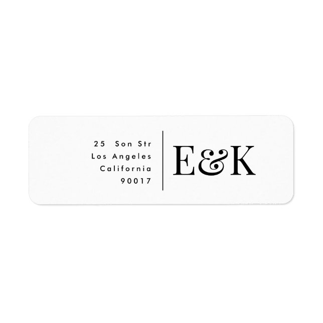 Returadress för Elegant av klassisk fetstil, stor  Etikett (Framsidan)