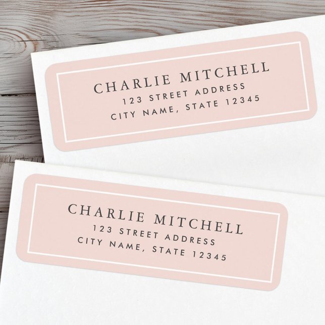 returadress för elegant av  rosa etikett (Elegant light blush pink return address label)