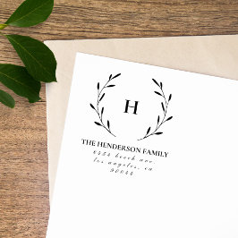 Returadress för Elegant av vintage Family Monogram Stämpel