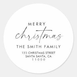 Returadress för elegant Script- - kuvert Runt Klistermärke