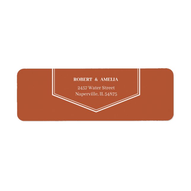 Returadress för enkel brun Personlig Etikett (Framsidan)