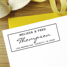 Returadress för enkel calligrafi självfärgande stämpel