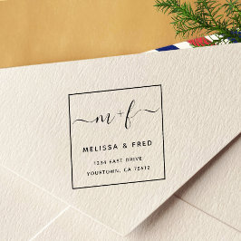 Returadress för enkel calligrafi självfärgande stämpel