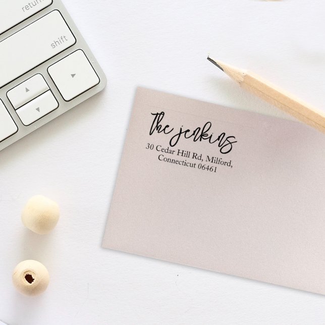 Returadress för enkel calligrafi stämpel (Skapare uppladdad)