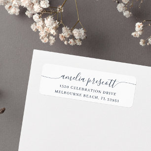 Returadress för enkel Elegant Calligraphy Script Etikett