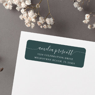Returadress för enkel Elegant Calligraphy Script Etikett