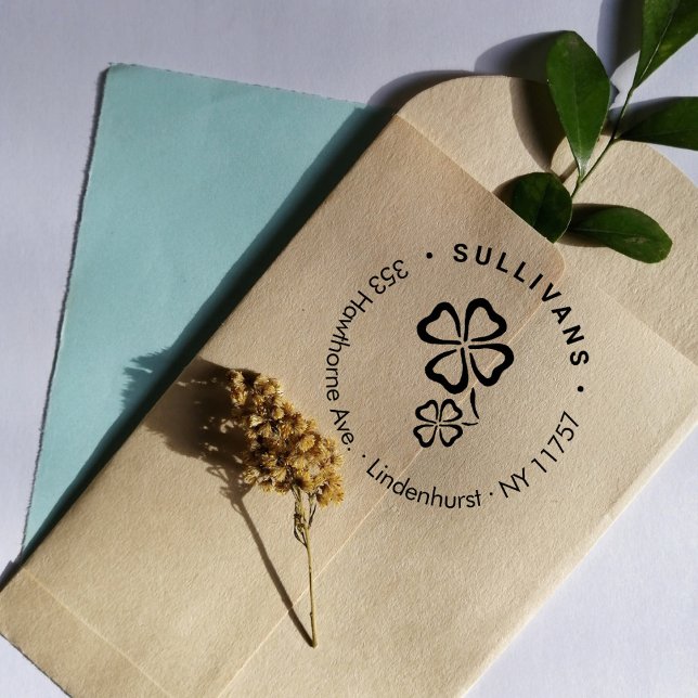 Returadress för enkel Lucky Klöver-familj Stämpel (Skapare uppladdad)