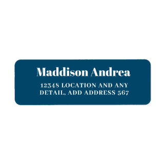 Returadress för enkel marin vit Elegant Returadress Etikett