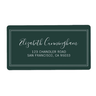 Returadress för enkel, minimalistisk, kursiv skrip fraktsedel