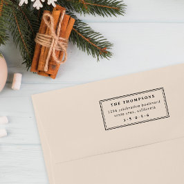 Returadress för enkel, minimalistisk typografi-fam stämpel