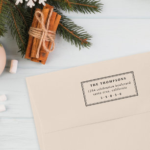 Returadress för enkel, minimalistisk typografi-fam stämpel