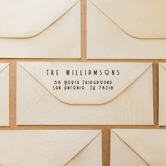 Returadress för enkel modern Retro-teckensnittsfam Självfärgande Stämpel (Skapare uppladdad)