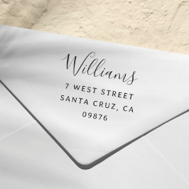 Returadress för enkel skriptfamilj Namn Självfärgande Stämpel