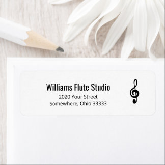 Returadress för enkel Treble Clef Music Symbol Etikett