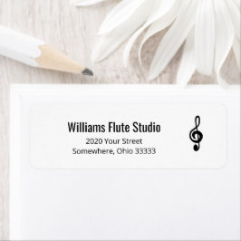 Returadress för enkel Treble Clef Music Symbol Returadress Etikett