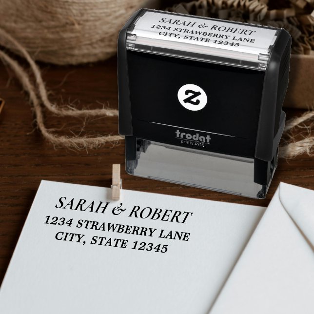 Returadress för enkelt seriellt teckensnitt självfärgande stämpel (Simple Serif Font Return Address Self-inking Stamp)