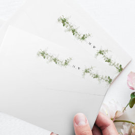 Returadress för Eucalyptus Wandeans Bröllop kuvert Etikettband