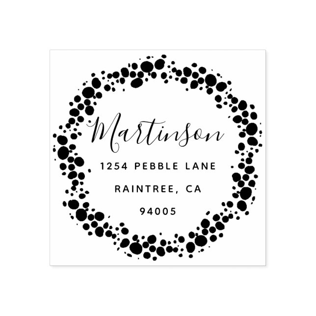 Returadress för familjen för pebble WAN Stämpel (Tryck)