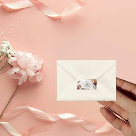 Returadress för färglös bohemisk Blommigt Adressetikett