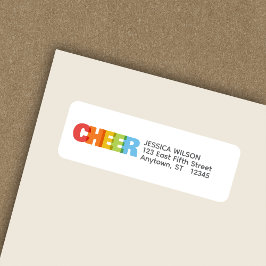 Returadress för färgöverlappande CHEER-Helgdag Returadress Etikett