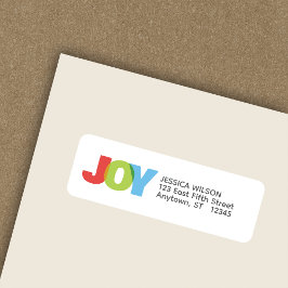 Returadress för färgöverlappande JOY-Helgdag Returadress Etikett