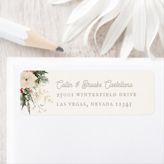 Returadress för Festive Foliage Helgdag Etikett (Insitu)