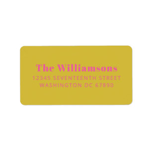 Returadress för fetfärgad Gult av Shock rosa Adressetikett