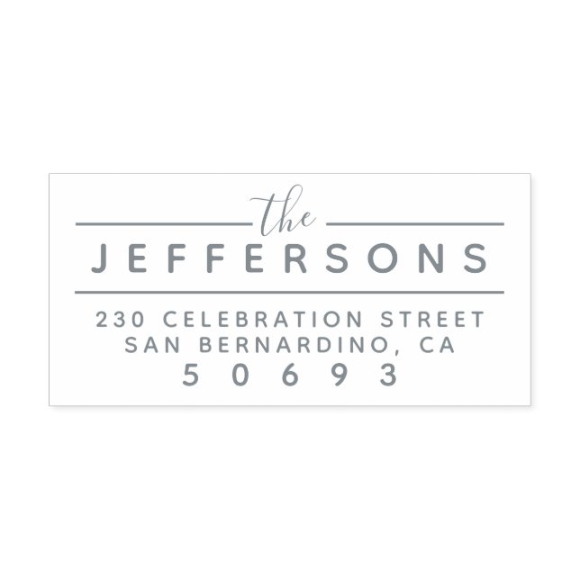 Returadress för fetstil i Namn Typografi Självfärgande Stämpel (Design)