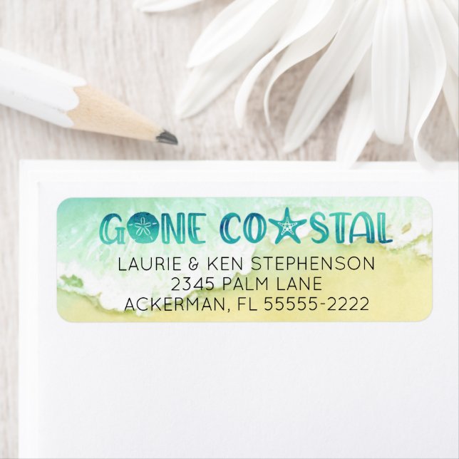 Returadress för Flyttat borta vattenfärgsruta för  Etikett (Insitu)