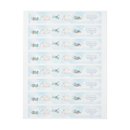 Returadress för Födelsedagsfest av flygplanspojken Etikettband