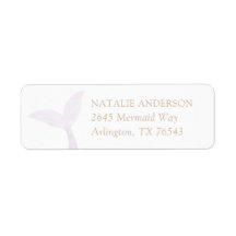 Returadress för Födelsedagsfest av lila Sjöjungfru