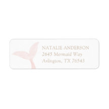 Returadress för Födelsedagsfest av rosa Sjöjungfru