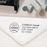 Returadress för företag | Modern Logotyp för Profe Självfärgande Stämpel<br><div class="desc">En enkel affärsmall för anpassningsbar i ett modernt minimalistiskt stil som lätt kan uppdateras med din logotyp,  ditt företag namn och adress. Om du behöver hjälp med att anpassa den här produkten kontaktar du mig med hjälp av meddelandeknappen nedan så hjälper jag lycklig.</div>