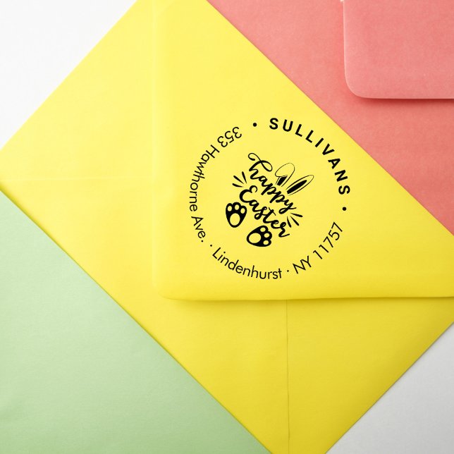 Returadress för Funny Bunny Glad påsk Stämpel (Skapare uppladdad)