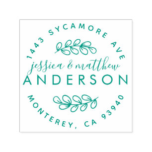 Returadress för gift par svep, rustik skrift självfärgande stämpel