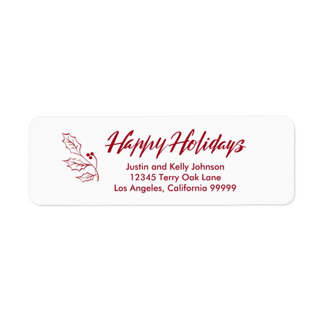 Returadress för glad helg-penselkalligrafi etikett (Framsidan)