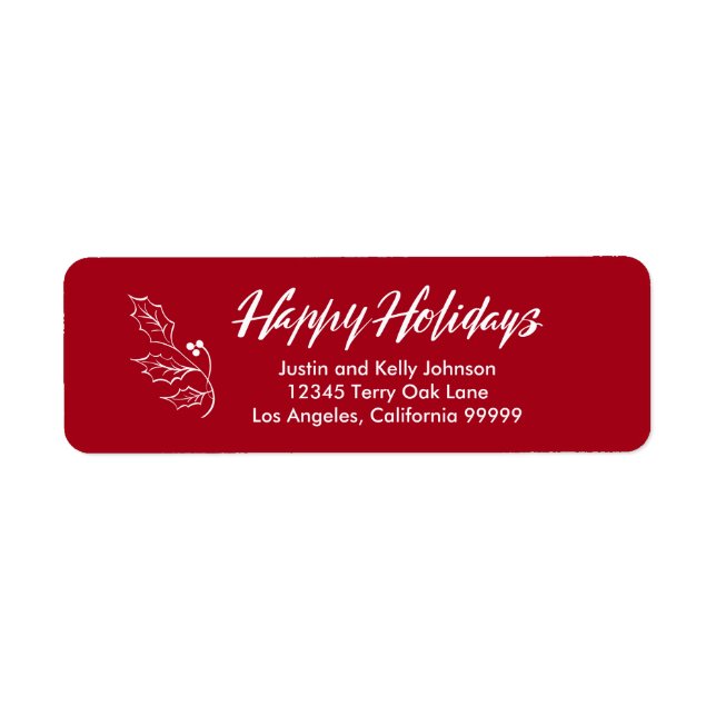 Returadress för glad helg-penselkalligrafi returadress etikett (Framsidan)