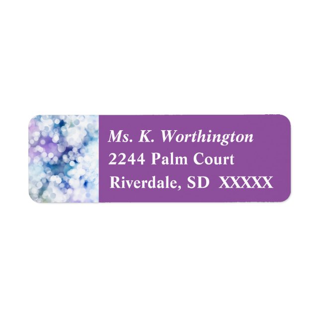 Returadress för gnistra av bubbelcirklar returadress etikett (Framsidan)