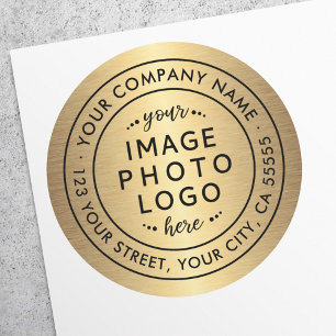Returadress för gradient Business logotyp för Gold Runt Klistermärke