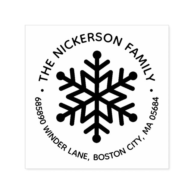 Returadress för grafisk snöflinga självfärgande stämpel (Design)