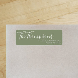 Returadress för Grönt av efternamn för anpassnings Etikett