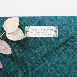 Returadress för Grönt av vattenfärgen Eucalyptus L Etikett