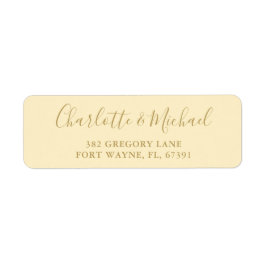 Returadress för Gult och Guld-skript Returadress Etikett