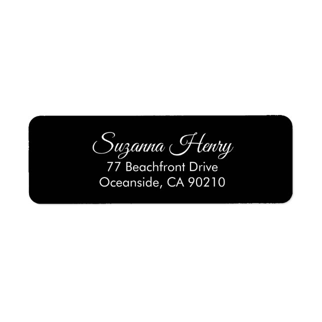 returadress för handskrift av returadress_elegant returadress etikett (Framsidan)