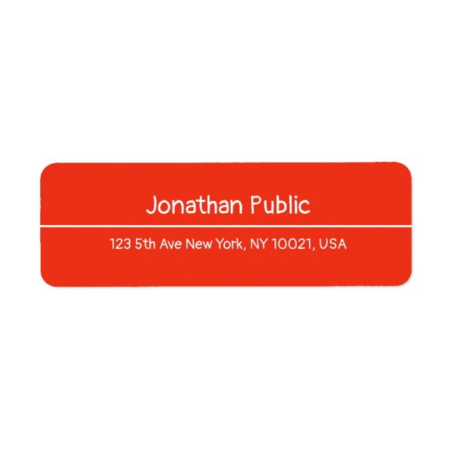 Returadress för handskriven röd julmall returadress etikett (Framsidan)