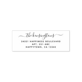 Returadress för handskrivet skript för elegant självfärgande stämpel