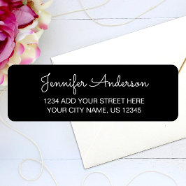 Returadress för handskrivet skript med enkel Elega Etikett