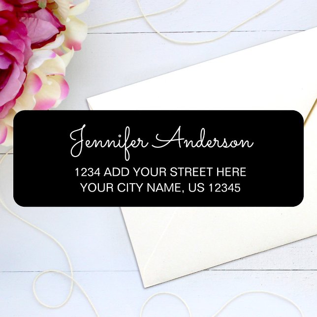 Returadress för handskrivet skript med enkel Elega Etikett (Skapare uppladdad)
