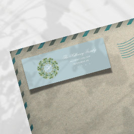 Returadress för Helgdag av utandning med blått skr Returadress Etikett