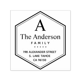 Returadress för Hexagon logotyp-familjen Självfärgande Stämpel